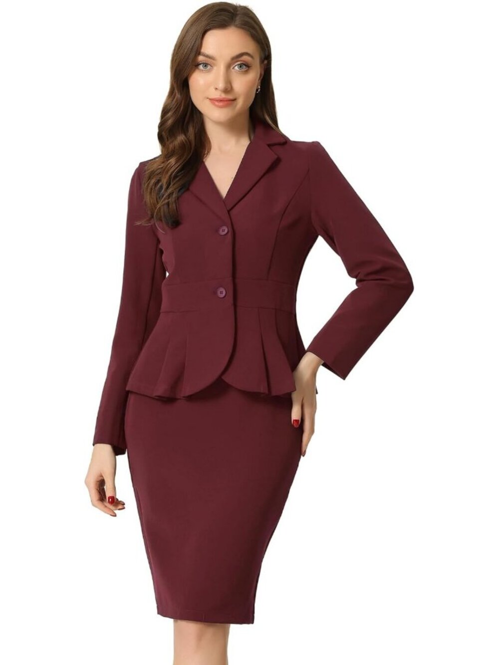 Chic Women's 2-Piece Skirt Suit Set | Business Casual Outfit for Work & Events
